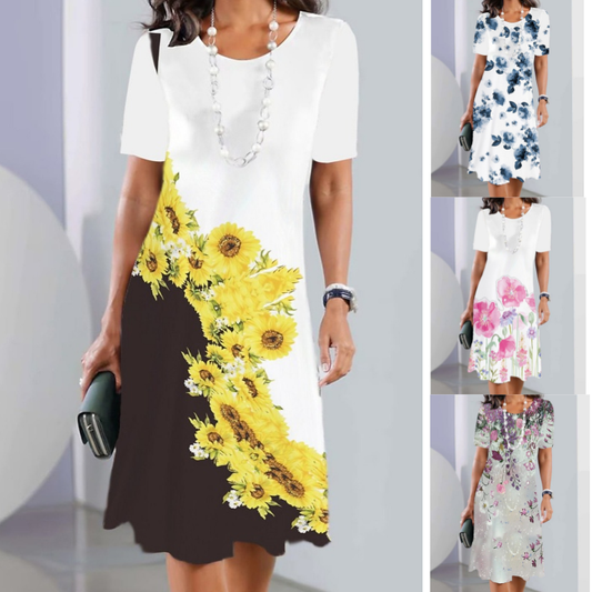 Damska sukienka casualowa z nadrukiem