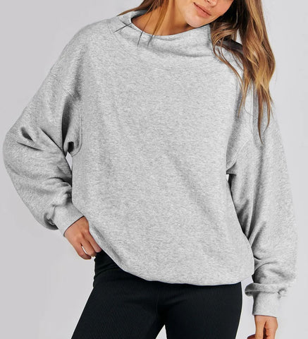 Damska bluza oversize z wycięciem pod szyją Damska bluza oversize z wycięciem pod szyją