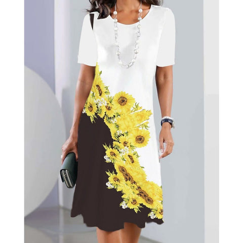 Damska sukienka casualowa z nadrukiem