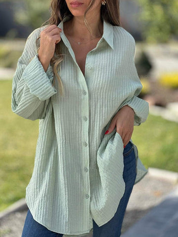 Damska koszula na co dzień z długim rękawem i skrzyżowanymi plecami