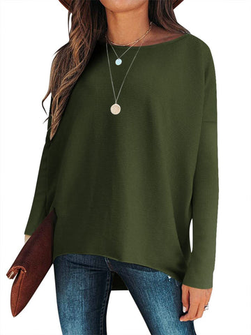 ✨Gorąca wyprzedaż⭐damski sweter z dzianiny o nieregularnym, oversize&#39;owym rękawie typu Dolman