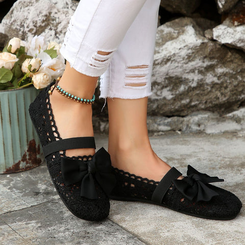 Kokarda-węzeł Hollow Lace Antypoślizgowe Wsuwane buty