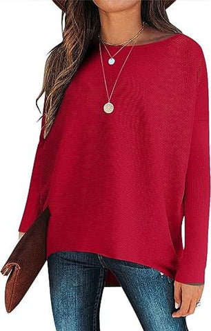 ✨Gorąca wyprzedaż⭐damski sweter z dzianiny o nieregularnym, oversize&#39;owym rękawie typu Dolman