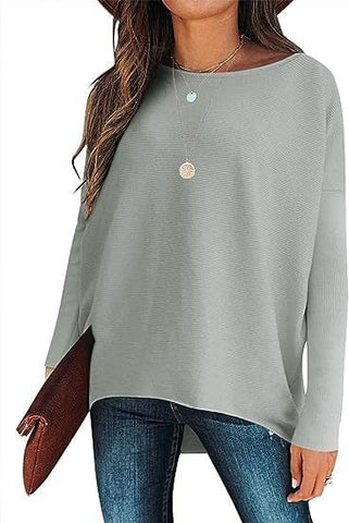 ✨Gorąca wyprzedaż⭐damski sweter z dzianiny o nieregularnym, oversize&#39;owym rękawie typu Dolman