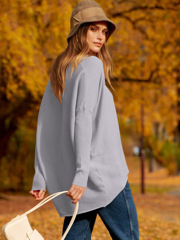 ✨Gorąca wyprzedaż⭐damski sweter z dzianiny o nieregularnym, oversize&#39;owym rękawie typu Dolman