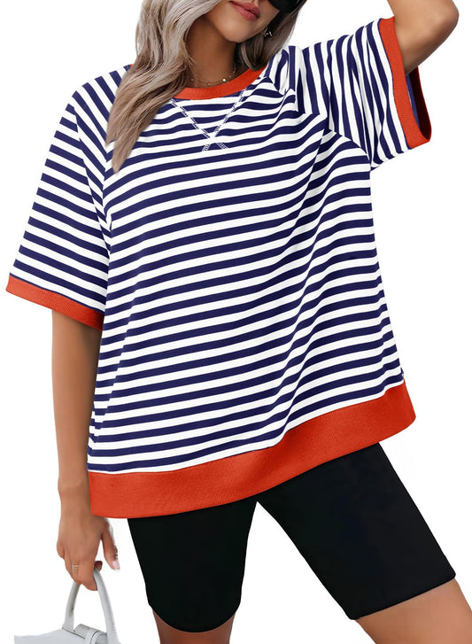 2024 OVERSIZE KOSZULKI DLA KOBIET CASUAL Z KRÓTKIM RĘKAWEM, LETNIE TOPY TEE