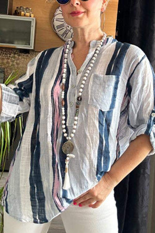 Damska koszula w nieregularne paski