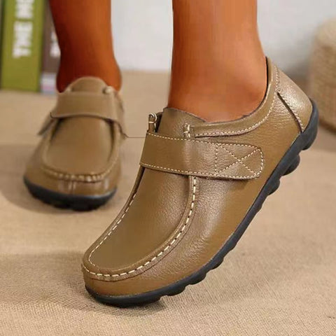 Skórzane płaskie buty antypoślizgowe