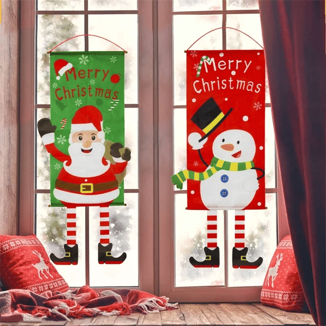 (🎁Wczesna świąteczna gorąca wyprzedaż - 48% ZNIŻKI🎁) Wesołych Świąt Banery z napisami na okno