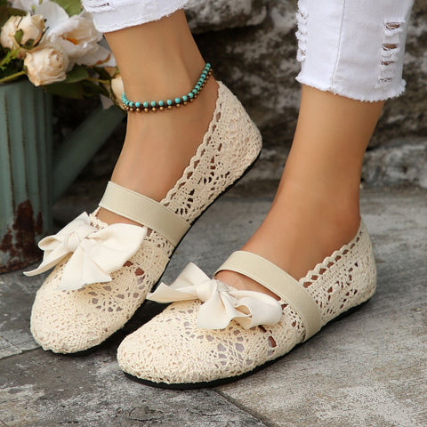 Kokarda-węzeł Hollow Lace Antypoślizgowe Wsuwane buty