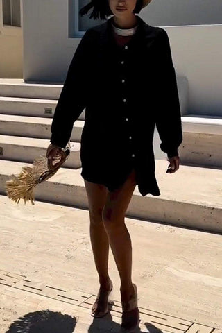 Damska koszula na co dzień z klapami i koroną, z nadrukiem