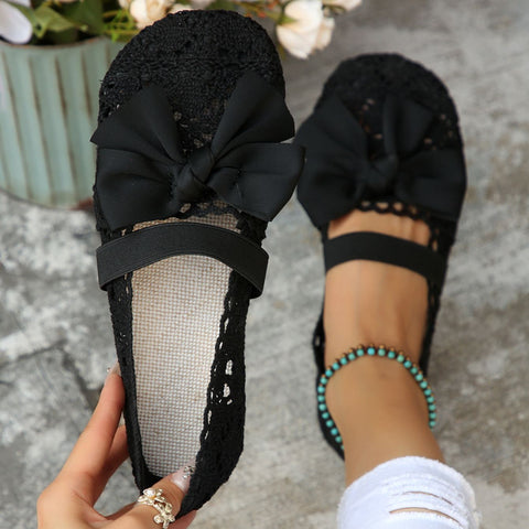 Kokarda-węzeł Hollow Lace Antypoślizgowe Wsuwane buty