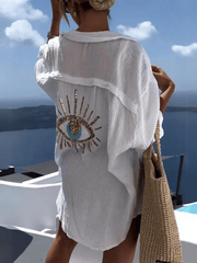 Koszula z cekinami i koralikami w stylu Evil Eye