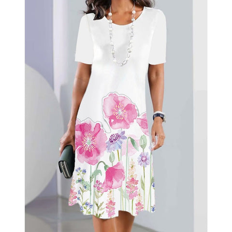 Damska sukienka casualowa z nadrukiem