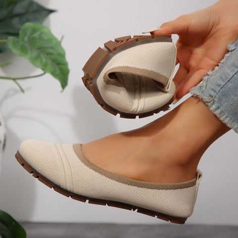 Oddychające latające tkane płaskie buty z krawędzi palców