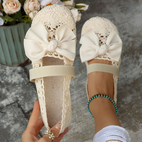 Kokarda-węzeł Hollow Lace Antypoślizgowe Wsuwane buty