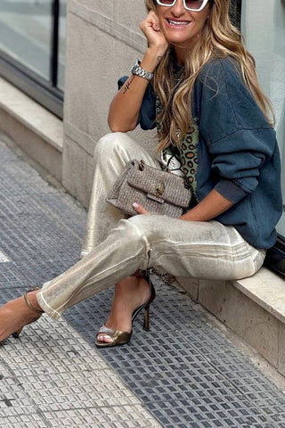 Bluza z nadrukiem w panterkę