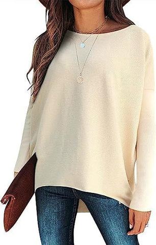 ✨Gorąca wyprzedaż⭐damski sweter z dzianiny o nieregularnym, oversize&#39;owym rękawie typu Dolman