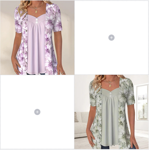 2025 Nowe produkty 👚Top Patchwork Floral nieregularne dla kobiet