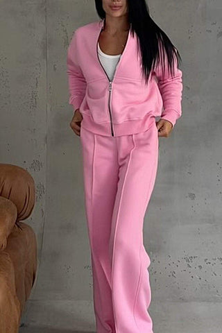 Damska kurtka i spodnie zapinane na zamek Dwuczęściowy zestaw