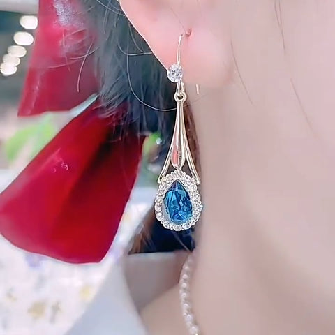 Blue Drop Crystal Kolczyki
