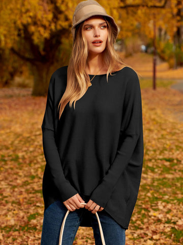 ✨Gorąca wyprzedaż⭐damski sweter z dzianiny o nieregularnym, oversize&#39;owym rękawie typu Dolman