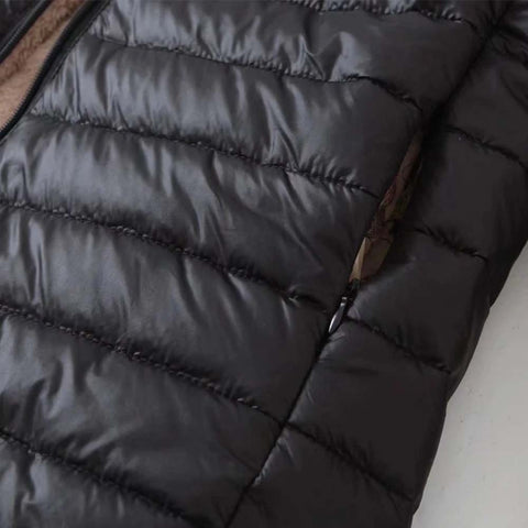 Damska kurtka średniej długości z bawełny Sherpa z kapturem