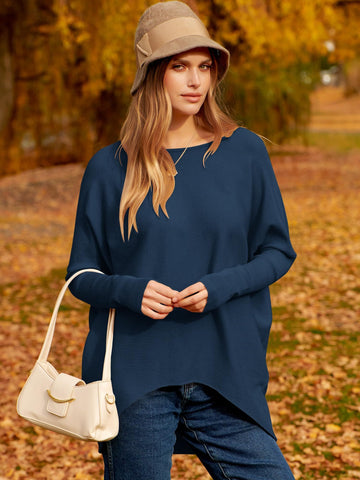 ✨Gorąca wyprzedaż⭐damski sweter z dzianiny o nieregularnym, oversize&#39;owym rękawie typu Dolman