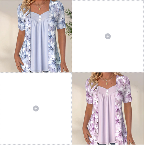 2025 Nowe produkty 👚Top Patchwork Floral nieregularne dla kobiet
