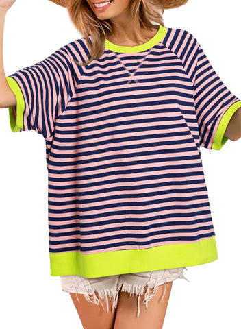 2024 OVERSIZE KOSZULKI DLA KOBIET CASUAL Z KRÓTKIM RĘKAWEM, LETNIE TOPY TEE