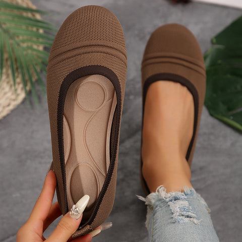 Oddychające latające tkane płaskie buty z krawędzi palców