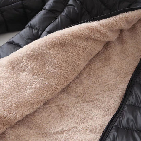 Damska kurtka średniej długości z bawełny Sherpa z kapturem