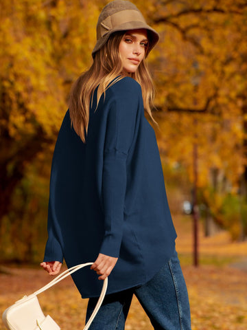 ✨Gorąca wyprzedaż⭐damski sweter z dzianiny o nieregularnym, oversize&#39;owym rękawie typu Dolman