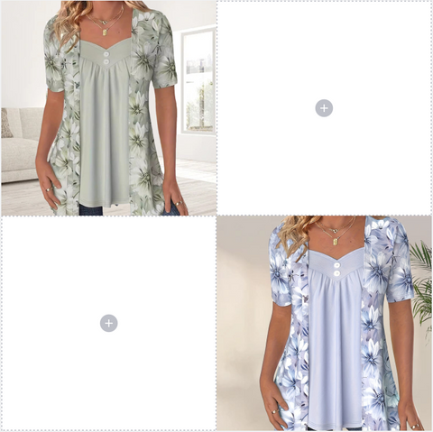 2025 Nowe produkty 👚Top Patchwork Floral nieregularne dla kobiet