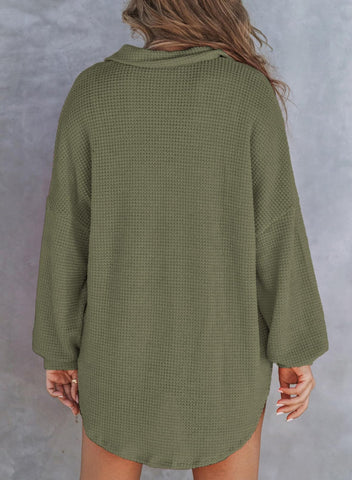 2024 nowa damska kurtka z dzianiny waflowej Henley V Neck (40% zniżki ostatniego dnia!!!)