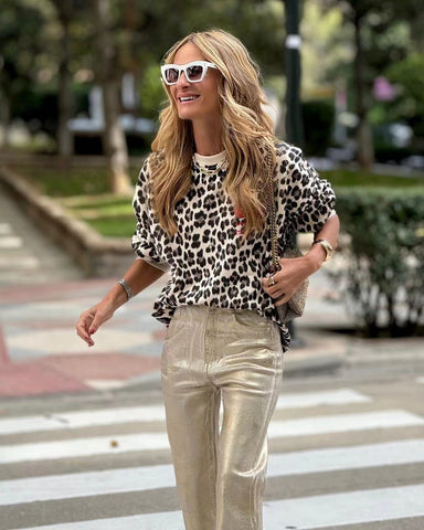 Bluza z nadrukiem w panterkę