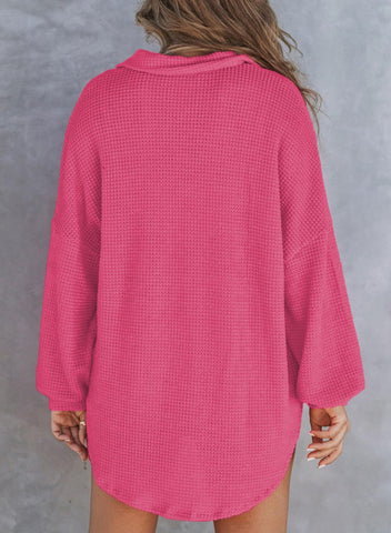2024 nowa damska kurtka z dzianiny waflowej Henley V Neck (40% zniżki ostatniego dnia!!!)