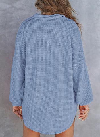 2024 nowa damska kurtka z dzianiny waflowej Henley V Neck (40% zniżki ostatniego dnia!!!)