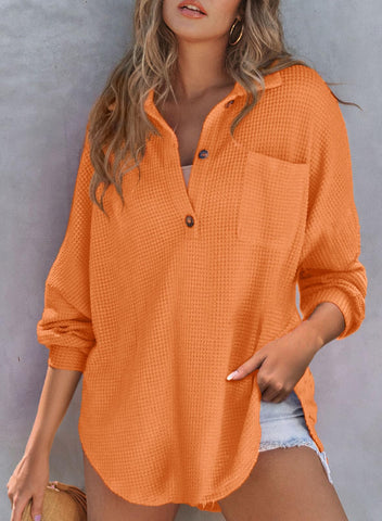 2024 nowa damska kurtka z dzianiny waflowej Henley V Neck (40% zniżki ostatniego dnia!!!)