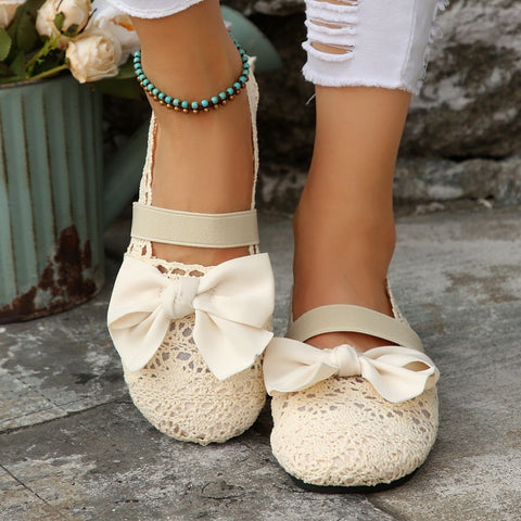 Kokarda-węzeł Hollow Lace Antypoślizgowe Wsuwane buty