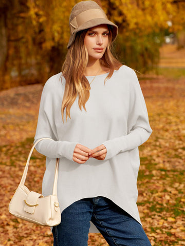 ✨Gorąca wyprzedaż⭐damski sweter z dzianiny o nieregularnym, oversize&#39;owym rękawie typu Dolman
