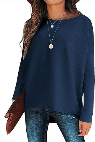 ✨Gorąca wyprzedaż⭐damski sweter z dzianiny o nieregularnym, oversize&#39;owym rękawie typu Dolman