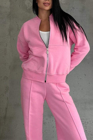 Damska kurtka i spodnie zapinane na zamek Dwuczęściowy zestaw