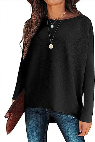 ✨Gorąca wyprzedaż⭐damski sweter z dzianiny o nieregularnym, oversize&#39;owym rękawie typu Dolman
