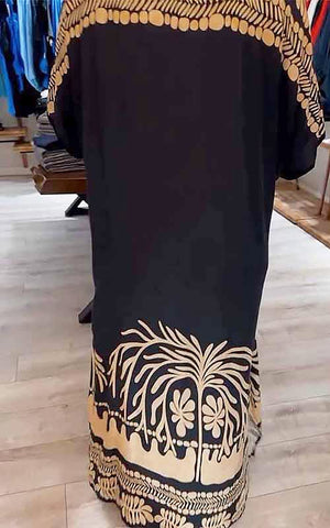 Damska luźna sukienka z nadrukiem i okrągłym dekoltem