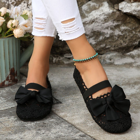 Kokarda-węzeł Hollow Lace Antypoślizgowe Wsuwane buty