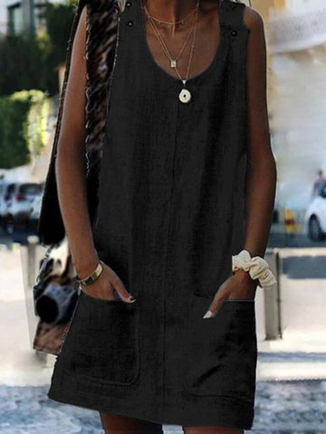 Damska sukienka na ramiączkach w czystym kolorze