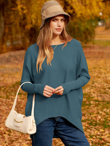 ✨Gorąca wyprzedaż⭐damski sweter z dzianiny o nieregularnym, oversize&#39;owym rękawie typu Dolman