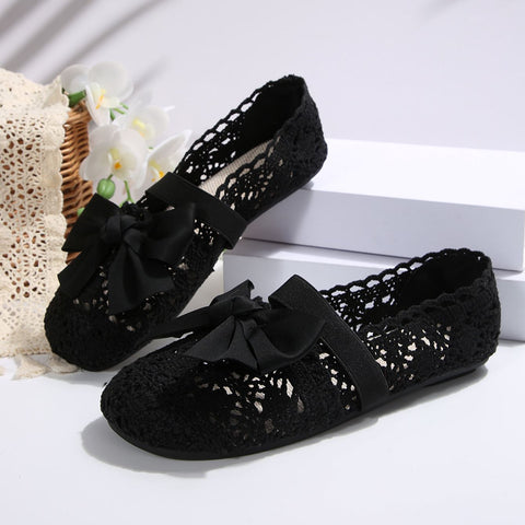 Kokarda-węzeł Hollow Lace Antypoślizgowe Wsuwane buty