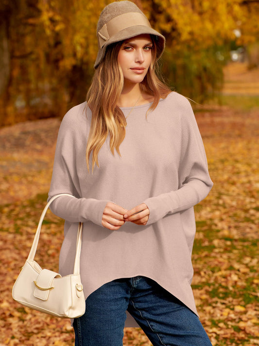✨Gorąca wyprzedaż⭐damski sweter z dzianiny o nieregularnym, oversize&#39;owym rękawie typu Dolman